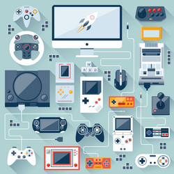 Flat design concept of game vector