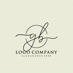 Gb initial handwriting logo design Royalty Free Vector Image