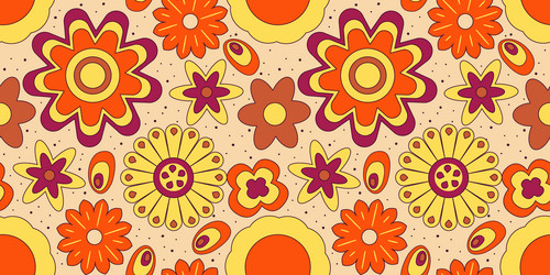 groovy y2k retro seamless pattern with flower vector image