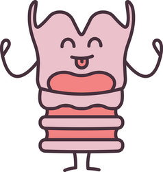 happy larynx character color icon vector