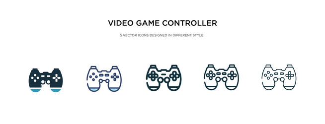 Video game controller icon in different style vector