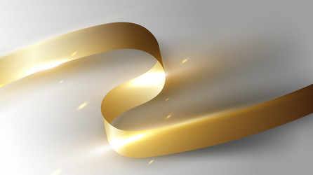 3d realistic luxury golden ribbon roll elements vector