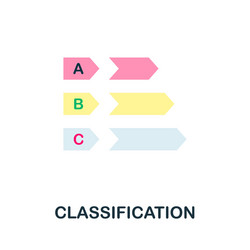 classification icon flat sign element from data vector image