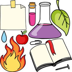 colorful science objects and icons set vector image