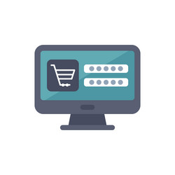 computer displaying online shopping checkout vector image