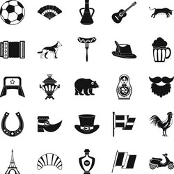 eiffel tower icons set simple style vector image