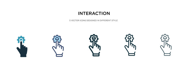 interaction icon in different style two colored vector image