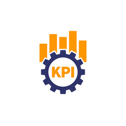kpi key performance indicator icon with graph vector image