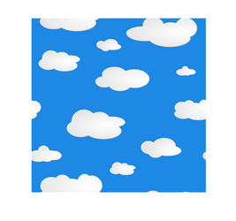 Light blue sky with white clouds seamless Vector Image