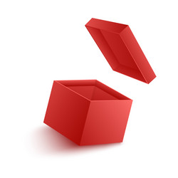 open empty red paper box vector