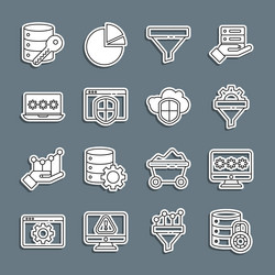 set line server security with lock monitor vector image