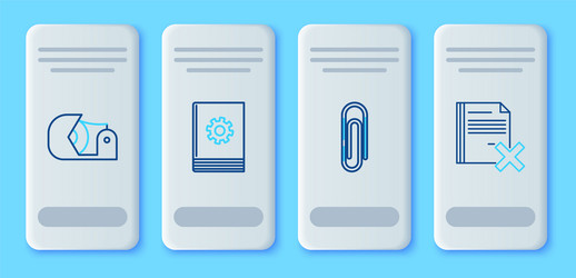 set line user manual paper clip scotch and delete vector image