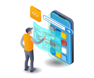 web developer programmer technology application vector image
