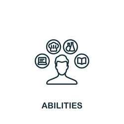 Abilities icon line simple for templates web vector