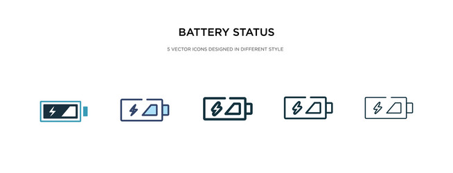 Battery status icon in different style two vector