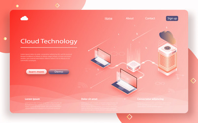 cloud data storage 3d isometric vector image