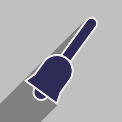 flat with shadow icon and mobile application bell vector image