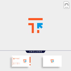 initial t click pointer logo template vector