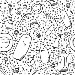 plastic pattern sorting doodles vector image