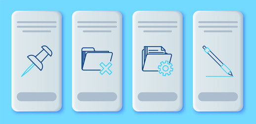 set line delete folder settings with gears vector image