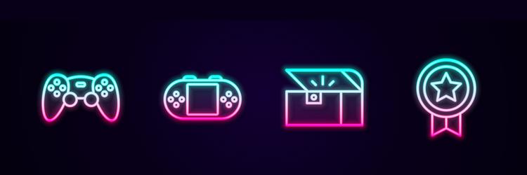 set line game controller or joystick portable vector image
