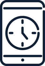 smartphone digital time clock linear design vector image