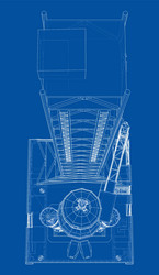 space rocket on launch pad rendering of 3d vector image