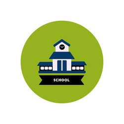 stylish icon in color circle building school vector image