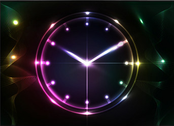 Abstract Glowing Clock Background vector image