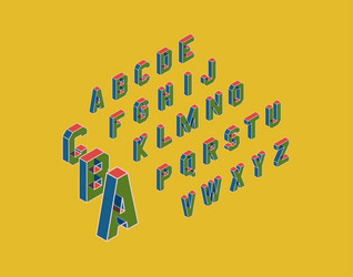 3d alphabet Royalty Free Vector Image - VectorStock