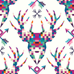 animal head deer triangular pixel icon vector image