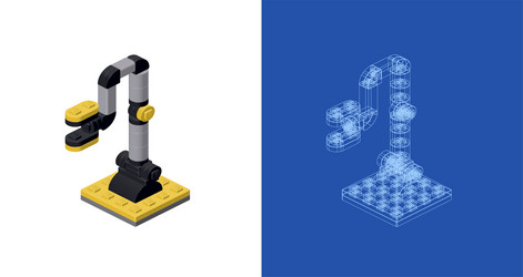 concept with robot hand in isometric style vector image