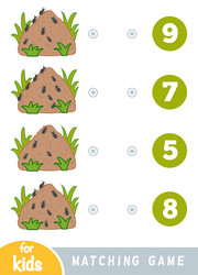 Matching game for children count how many ants vector