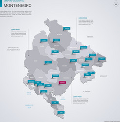 montenegro map with infographic elements pointer vector