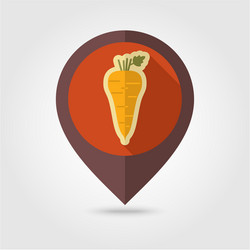 parsnip root flat pin map icon vegetable vector image