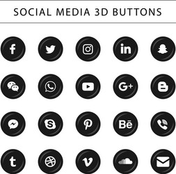 Black social media icons set Royalty Free Vector Image
