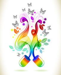 abstract color background with wave vector image