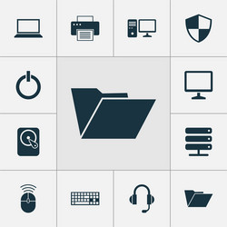 computer icons set collection of database vector image