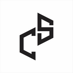 cs initial letters logo monogram with up to down vector image