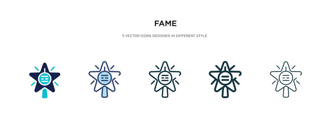 fame icon in different style two colored vector image