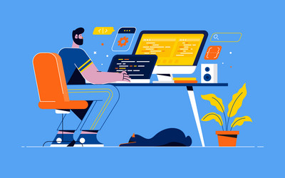 flat modern design of programming vector image