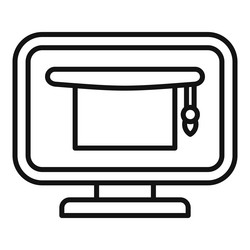 graphic design icon with computer and pen tool vector image