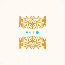 linear frame and floral background with copy space vector image