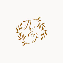 Nj initial wedding monogram logo Royalty Free Vector Image