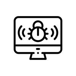 computer bug icon thin linear style design vector image