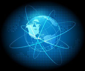 Futuristic Globe Network Background vector image