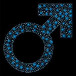 glossy mesh 2d mars symbol with flare spots vector image