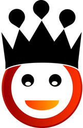 happy smiley with crown vector