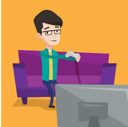 man playing video game vector image