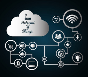 multimedia icon set internet of things design vector image